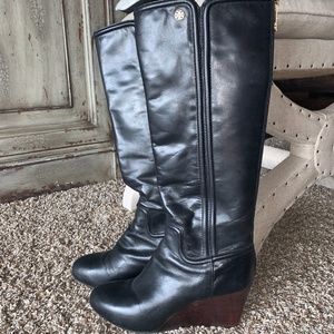 Tory Burch Black Leather Boots size 9